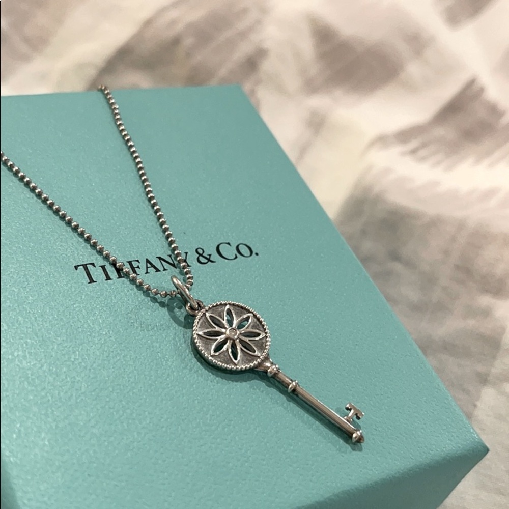 RE-LISTED-Tiffany Daisy Key Pendant and Chain
